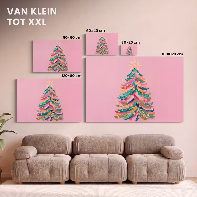 Canvas schilderij - Kerstboom - Abstract - Kleurrijk — 8