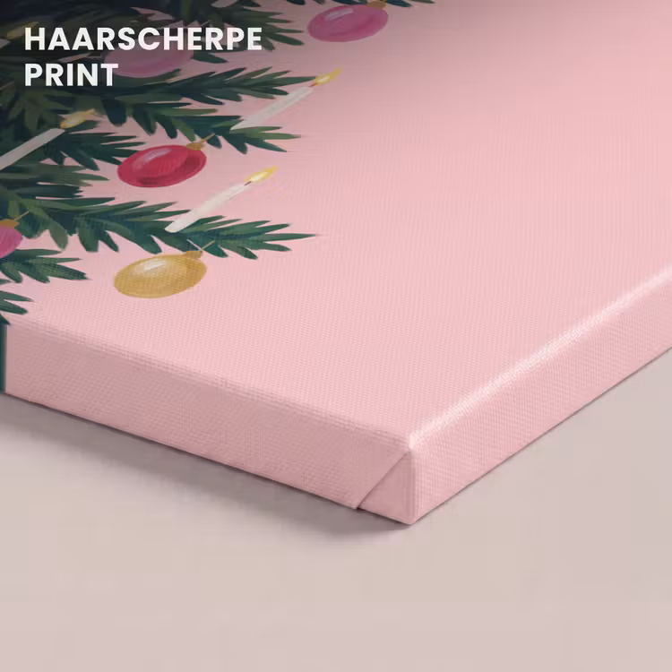Canvas schilderij - Kerstboom - Kerst - Roze — 5