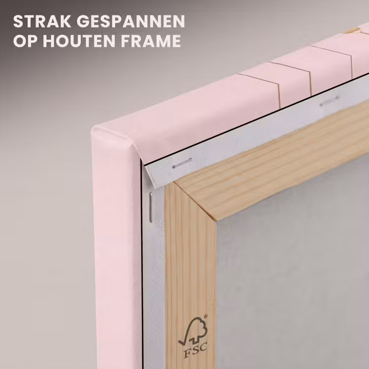 Canvas schilderij - Kerstversiering - Gestreept - Roze — 7
