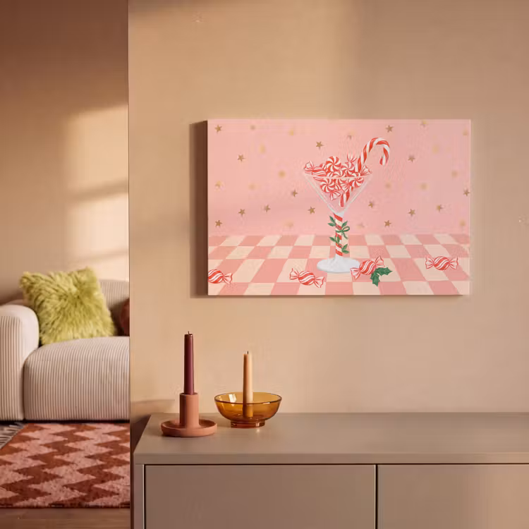 Canvas schilderij - Snoep - Glas - Roze — 2