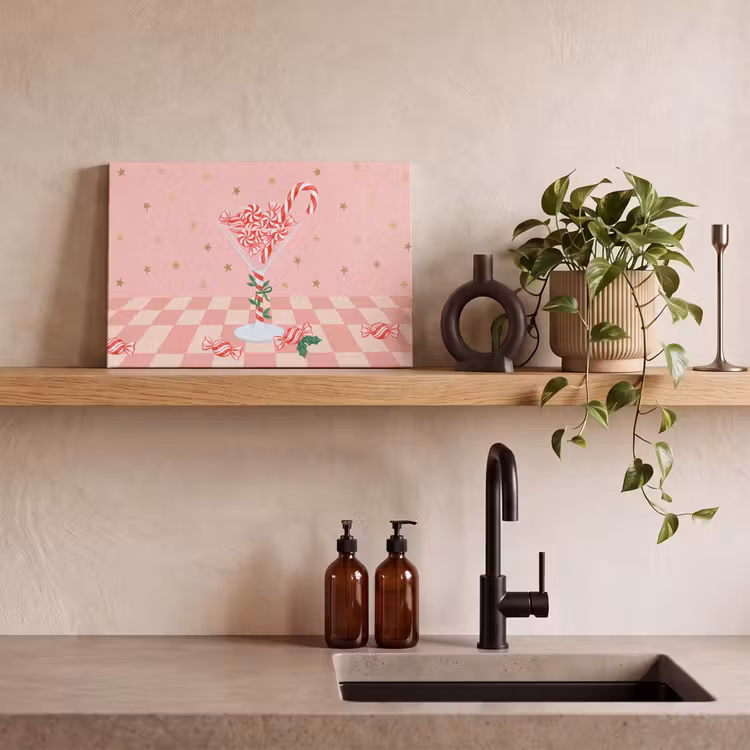 Canvas schilderij - Snoep - Glas - Roze — 4