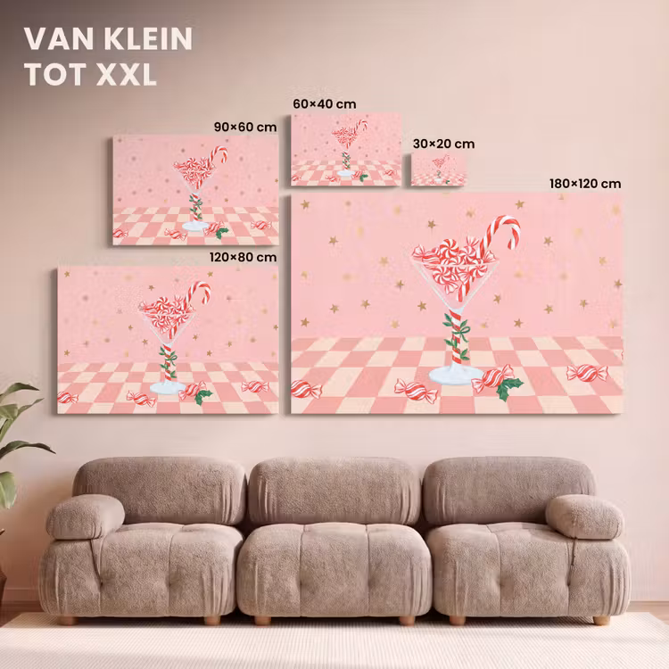 Canvas schilderij - Snoep - Glas - Roze — 8