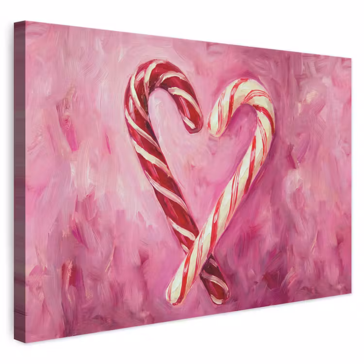 Canvas schilderij - Snoep - Hart - Roze — 1