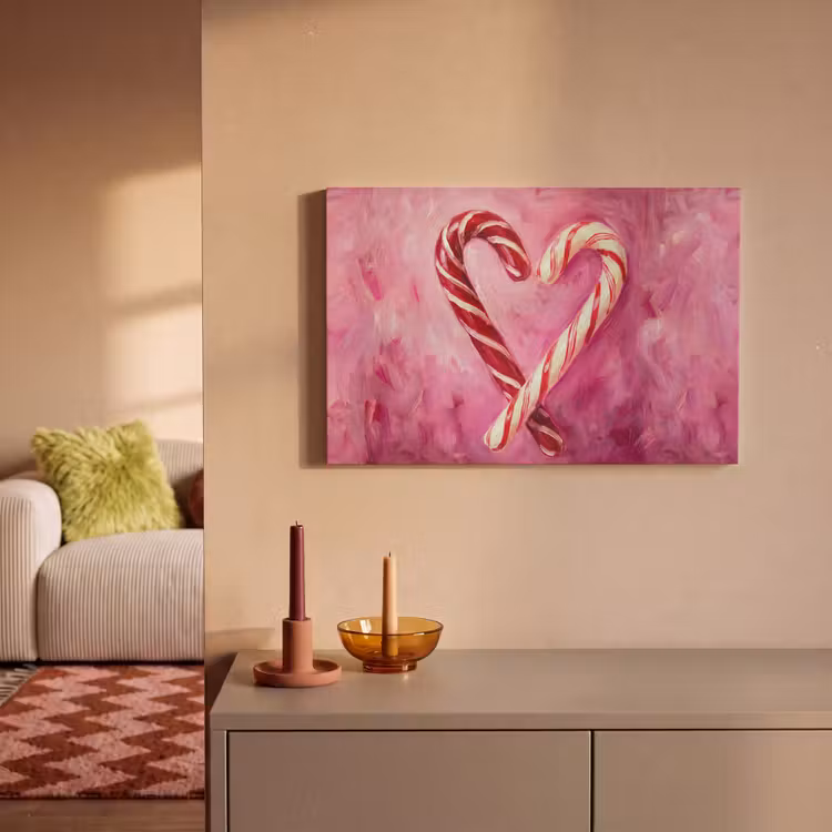 Canvas schilderij - Snoep - Hart - Roze — 2