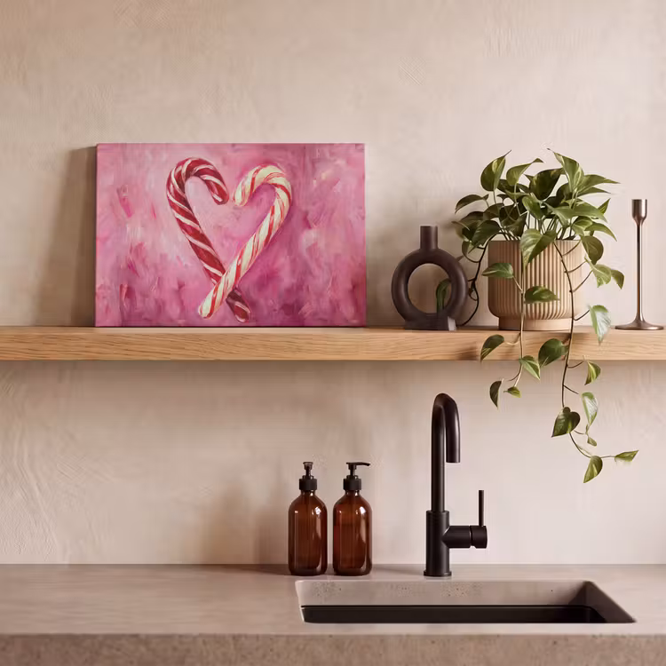 Canvas schilderij - Snoep - Hart - Roze — 4