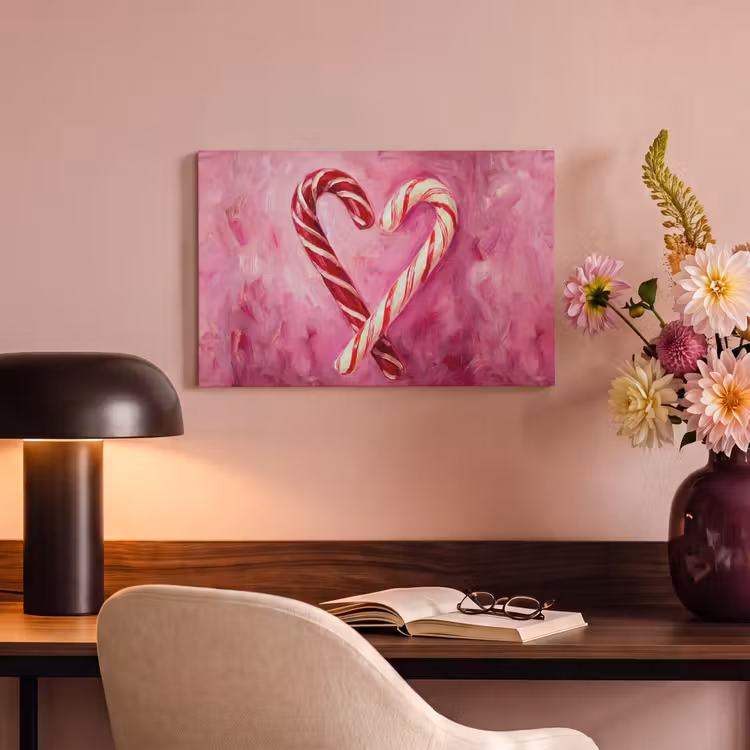 Canvas schilderij - Snoep - Hart - Roze — 6