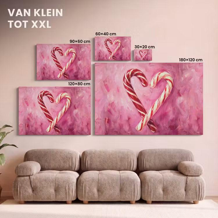 Canvas schilderij - Snoep - Hart - Roze — 8