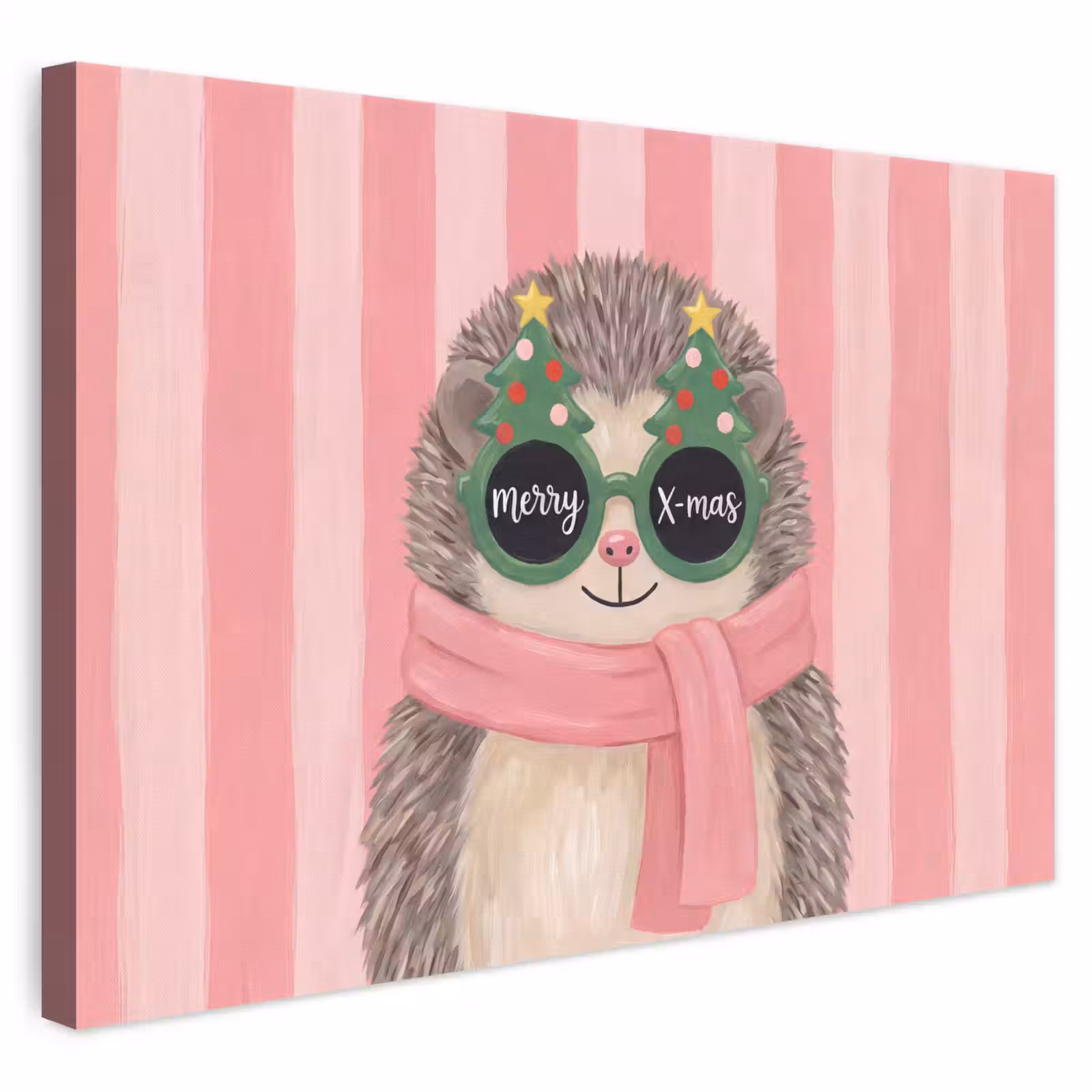 Canvas schilderij - Egel - Kerst - Illustratie — 1