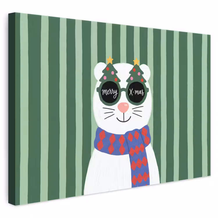 Canvas schilderij - Dier - Winter - Cartoon — 1