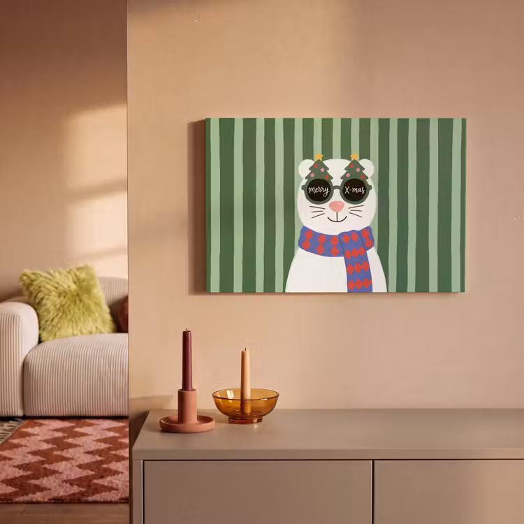 Canvas schilderij - Dier - Winter - Cartoon — 2