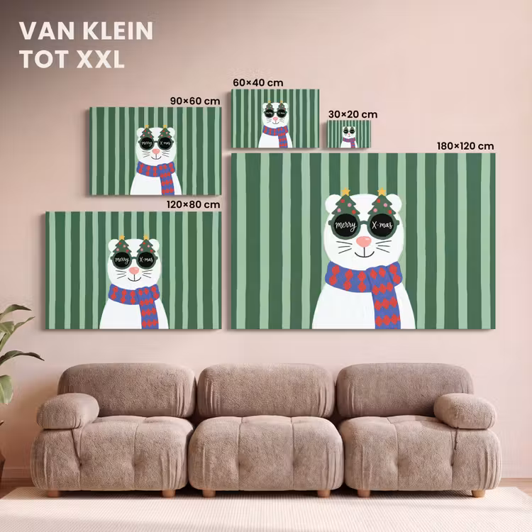Canvas schilderij - Dier - Winter - Cartoon — 8