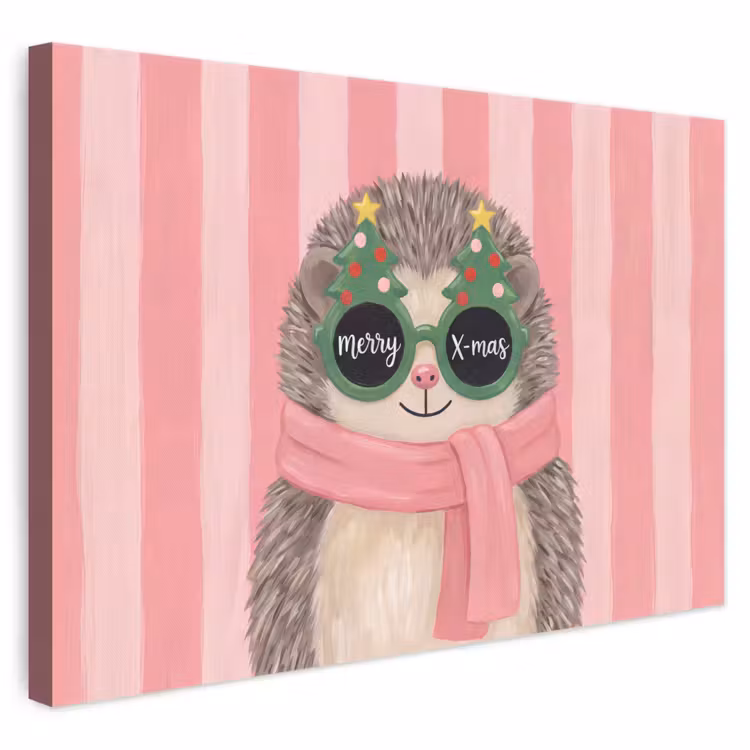 Canvas schilderij - Egel - Kerst - Illustratie — 1