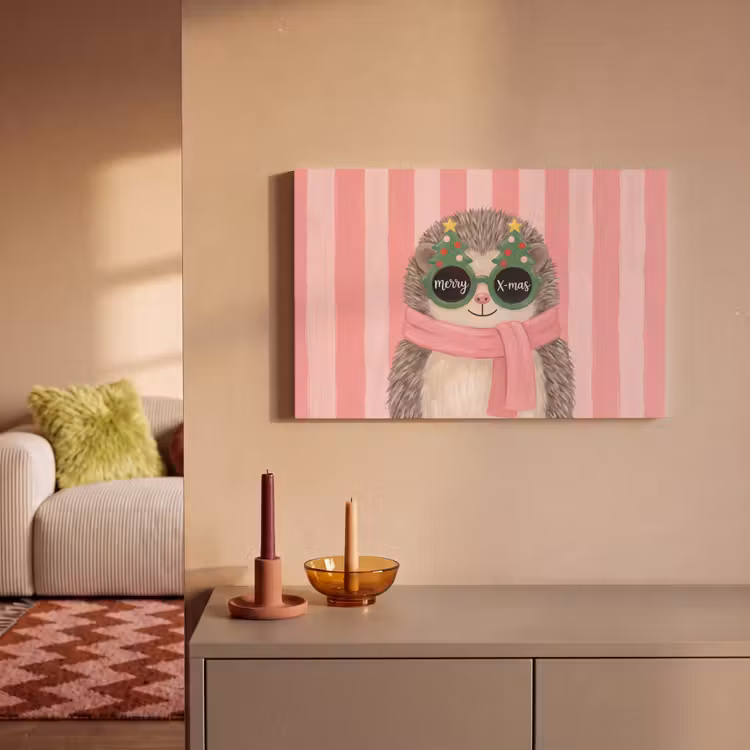 Canvas schilderij - Egel - Kerst - Illustratie — 2