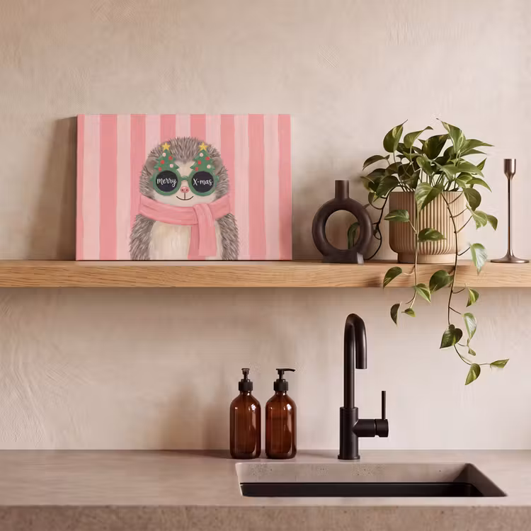 Canvas schilderij - Egel - Kerst - Illustratie — 4