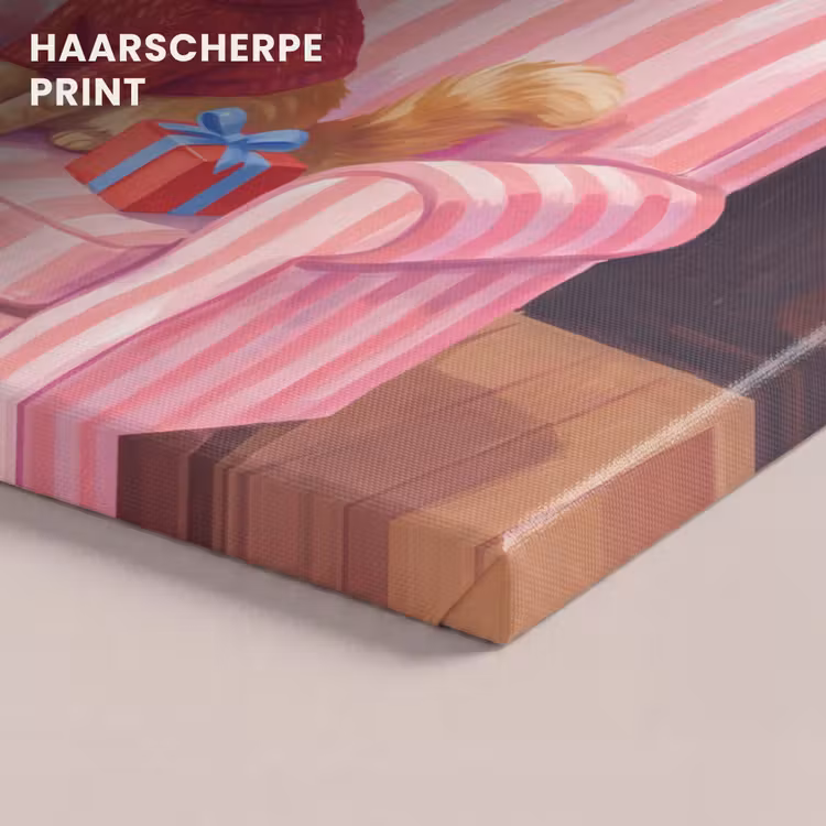 Canvas schilderij - Kat - Kerst - Interieur — 5