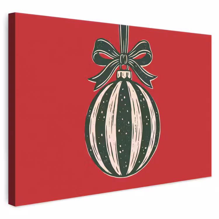 Canvas schilderij - Kerstbal - Kerst - Rood — 1