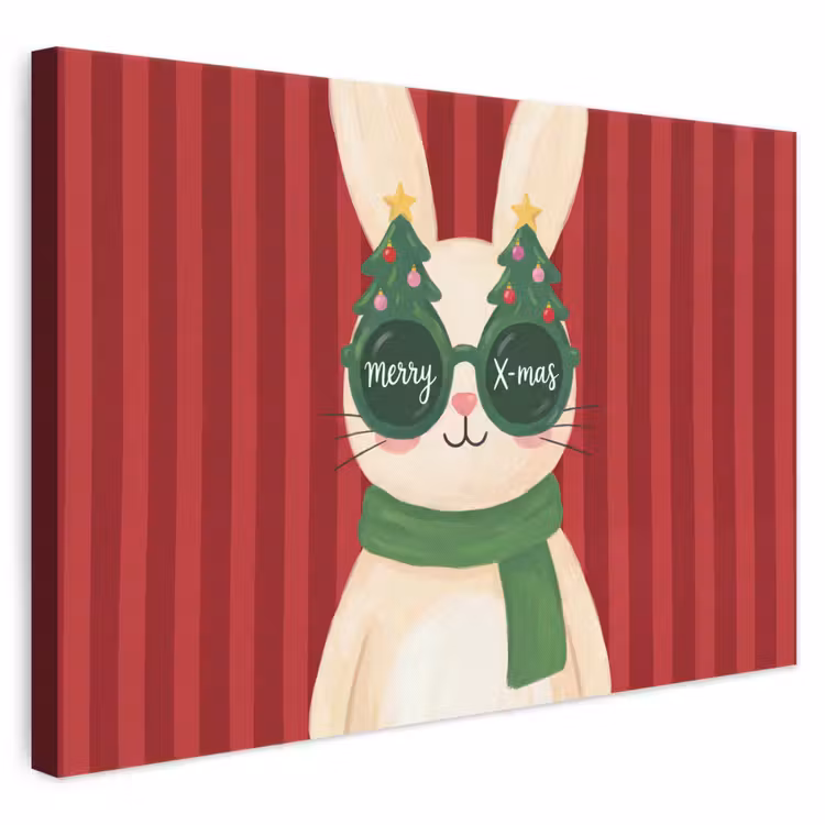 Canvas schilderij - Konijn - Kerst - Dieren — 1