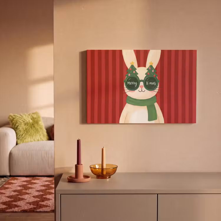 Canvas schilderij - Konijn - Kerst - Dieren — 2