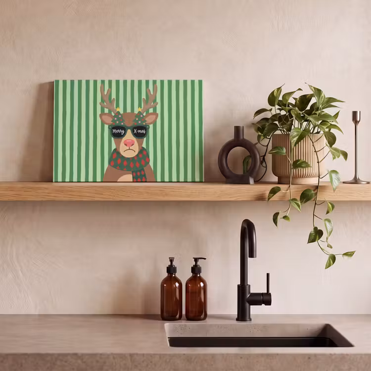 Canvas schilderij - Rendier - Kerst - Illustratie — 4