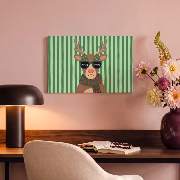 Canvas schilderij - Rendier - Kerst - Illustratie — 6
