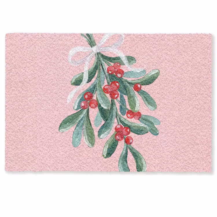 Deurmat - Plant - Kerst - Roze — 1