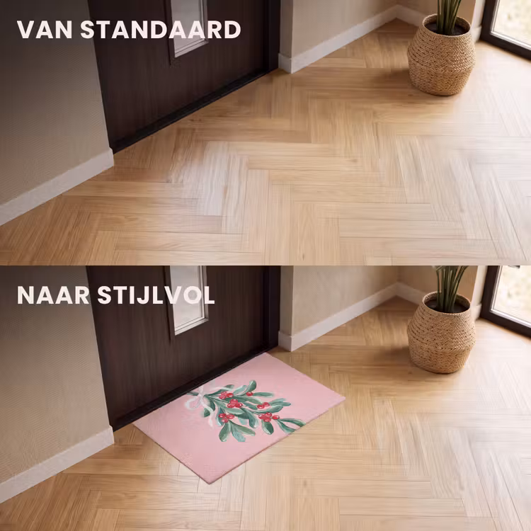 Deurmat - Plant - Kerst - Roze — 3