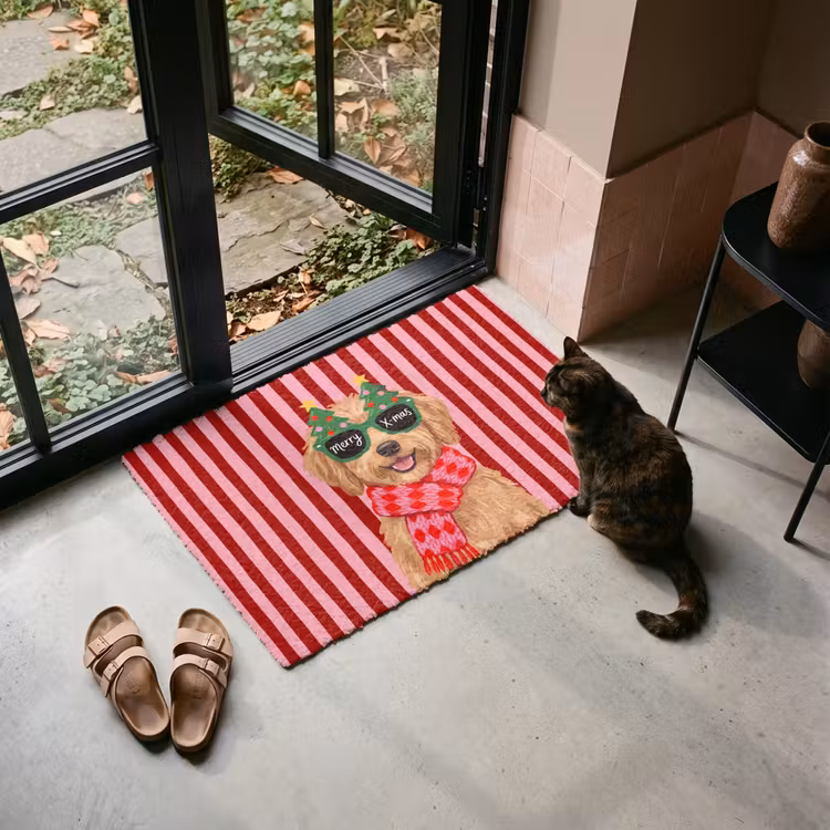 Deurmat - Hond - Kerst - Rood — 2