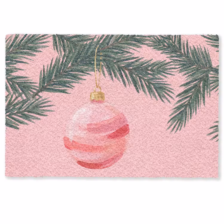 Deurmat - Kerstbal - Roze - Kerst