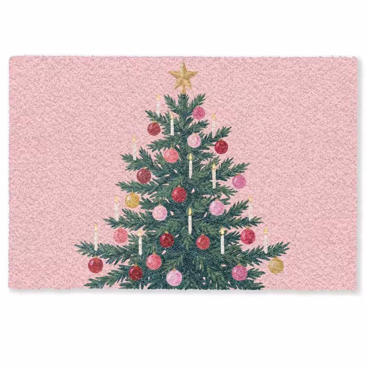 Deurmat - Kerstboom - Kerst - Roze — 1