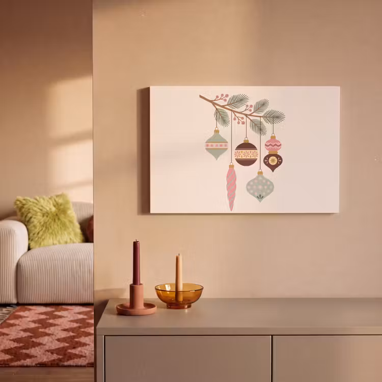 Canvas schilderij - Kerst - Ornamenten - Tak — 2