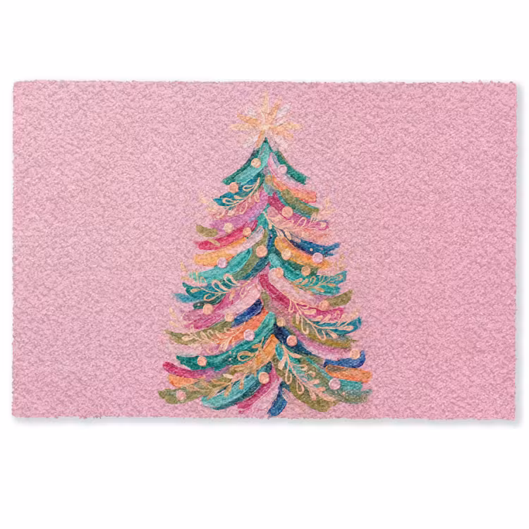 Deurmat - Kerstboom - Abstract - Kleurrijk