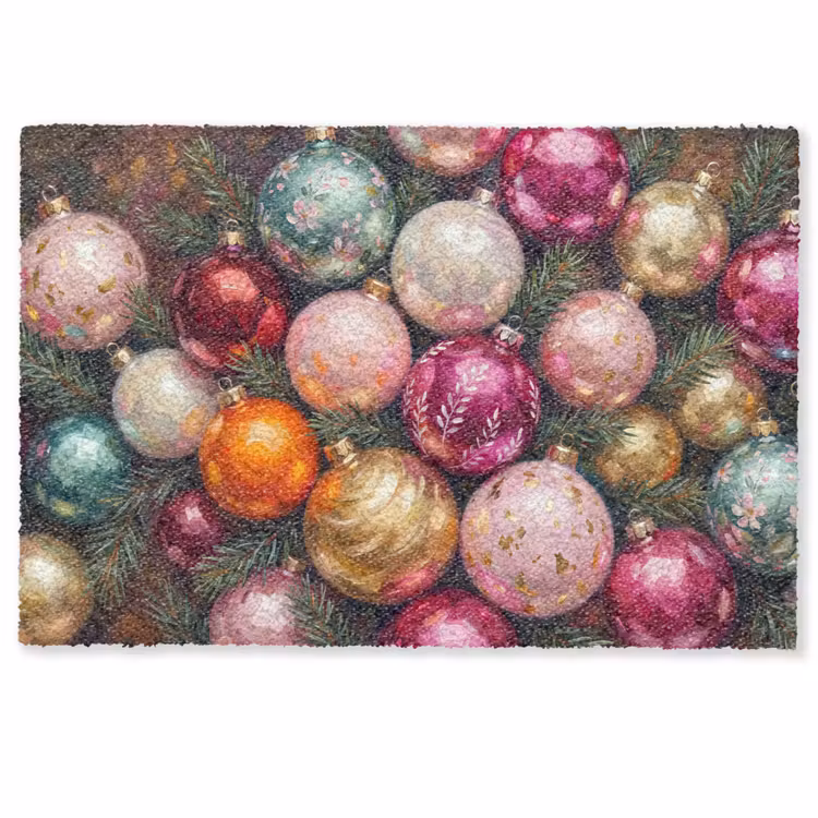 Deurmat - Kerstballen - Kleurrijk - Feest