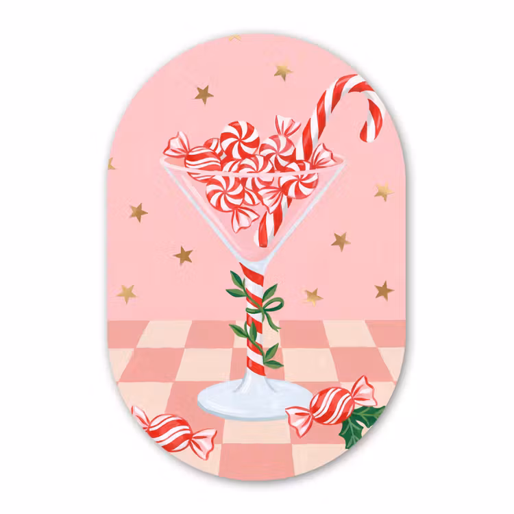 Muurovaal - Glas - Snoep - Glas - Roze