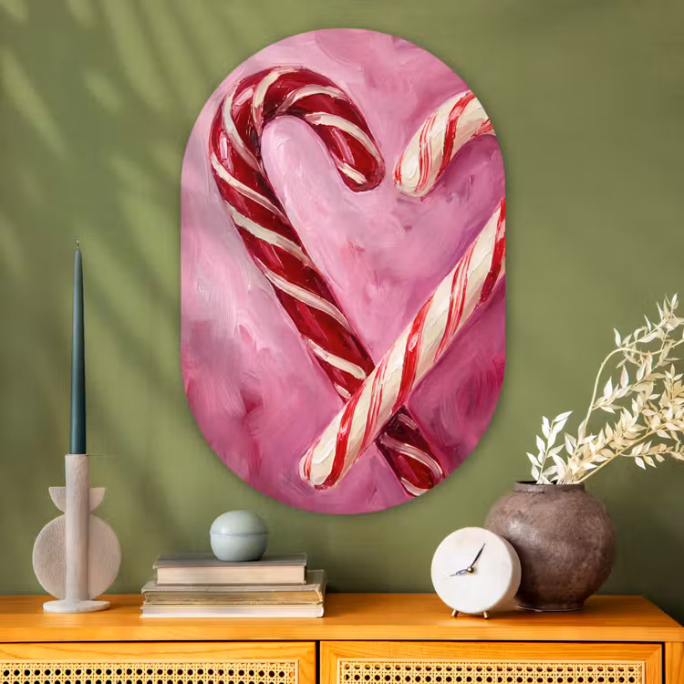 Muurovaal - Glas - Snoep - Hart - Roze — 2