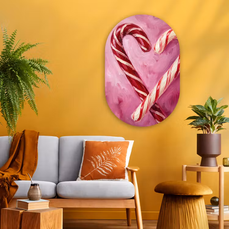 Muurovaal - Glas - Snoep - Hart - Roze — 3