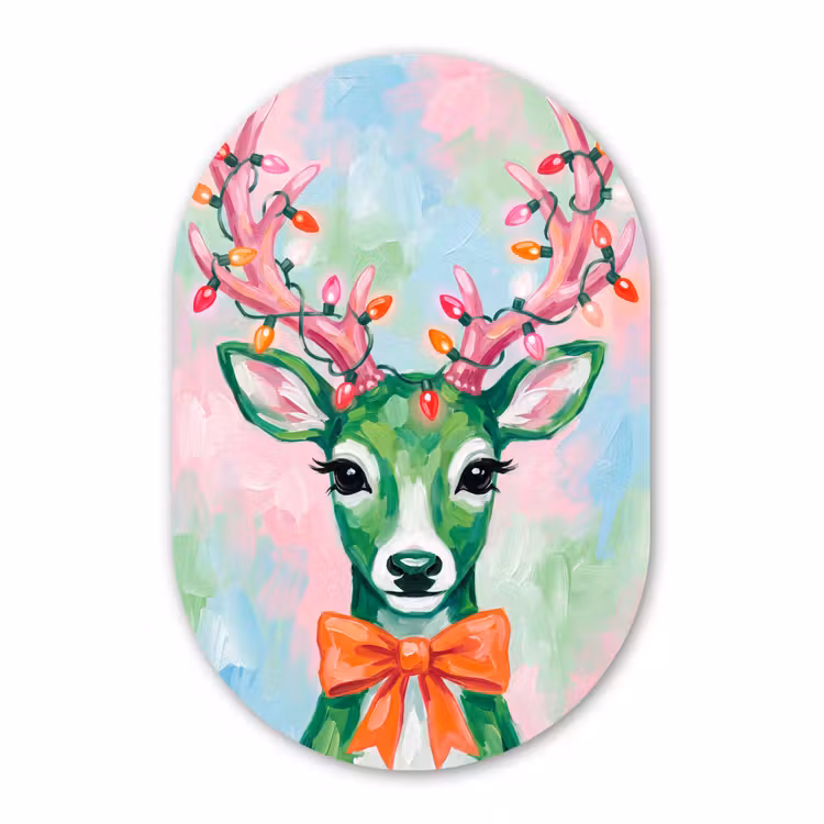 Muurovaal - Glas - Hert - Kerst - Dieren — 1