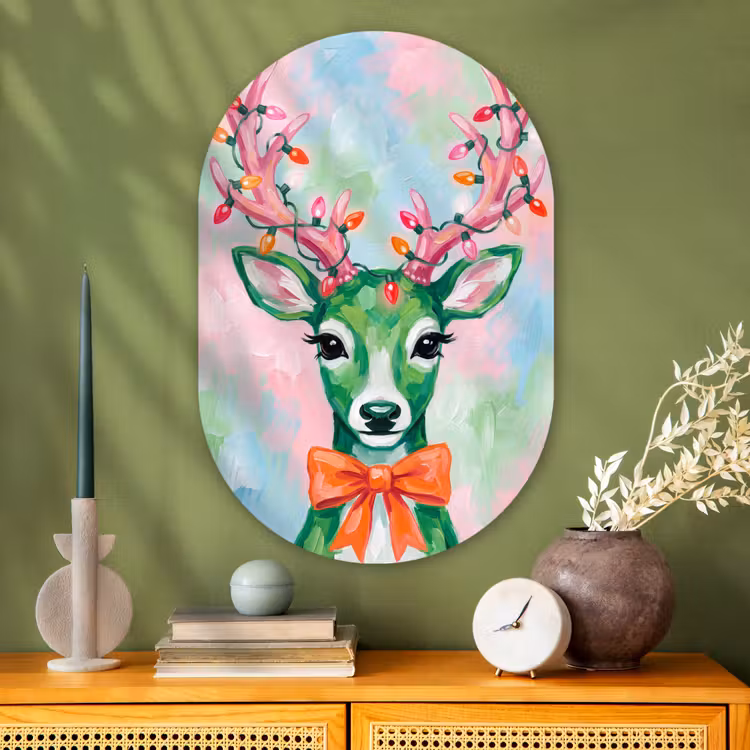 Muurovaal - Glas - Hert - Kerst - Dieren — 2