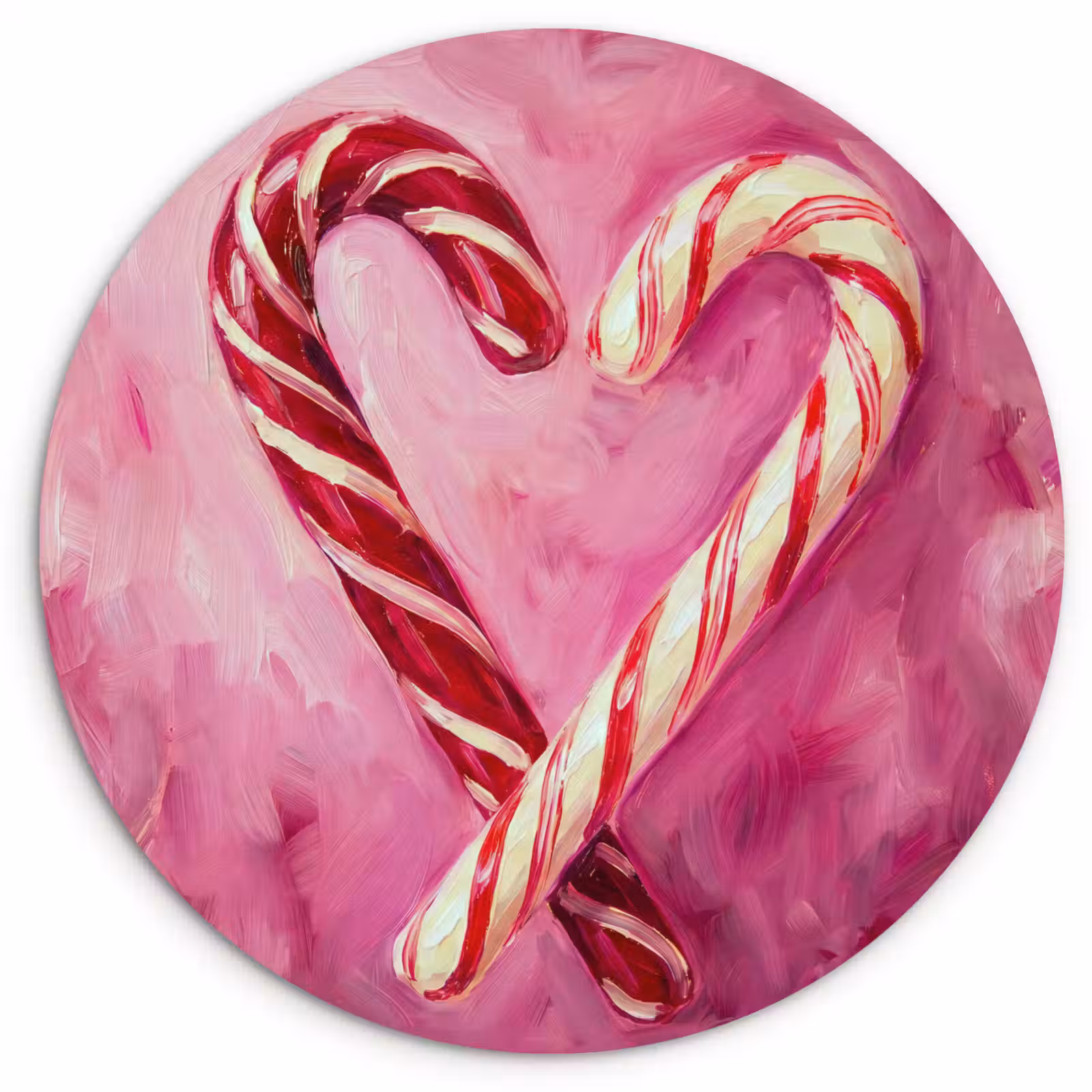 Wandcirkel - Glas - Snoep - Hart - Roze — 1