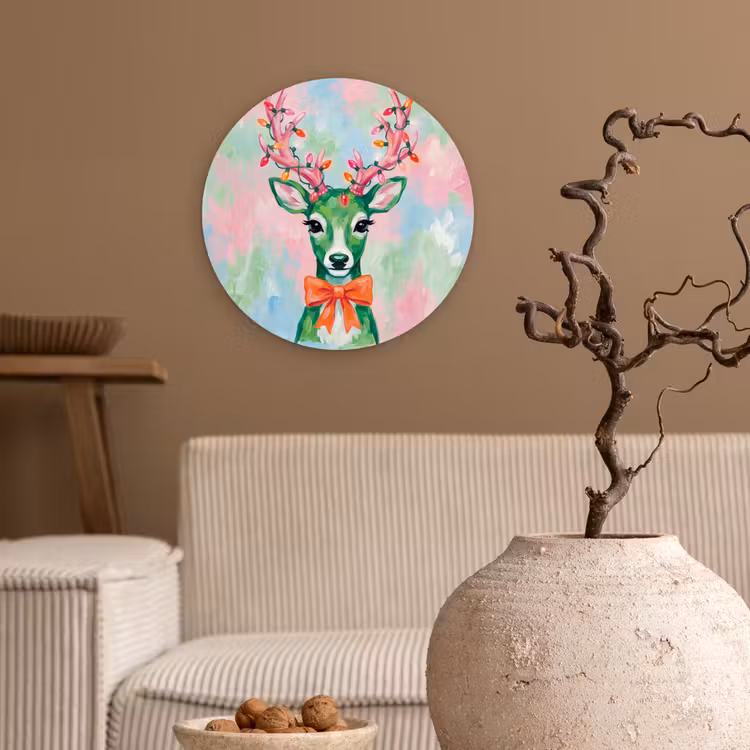Wandcirkel - Glas - Hert - Kerst - Dieren — 2