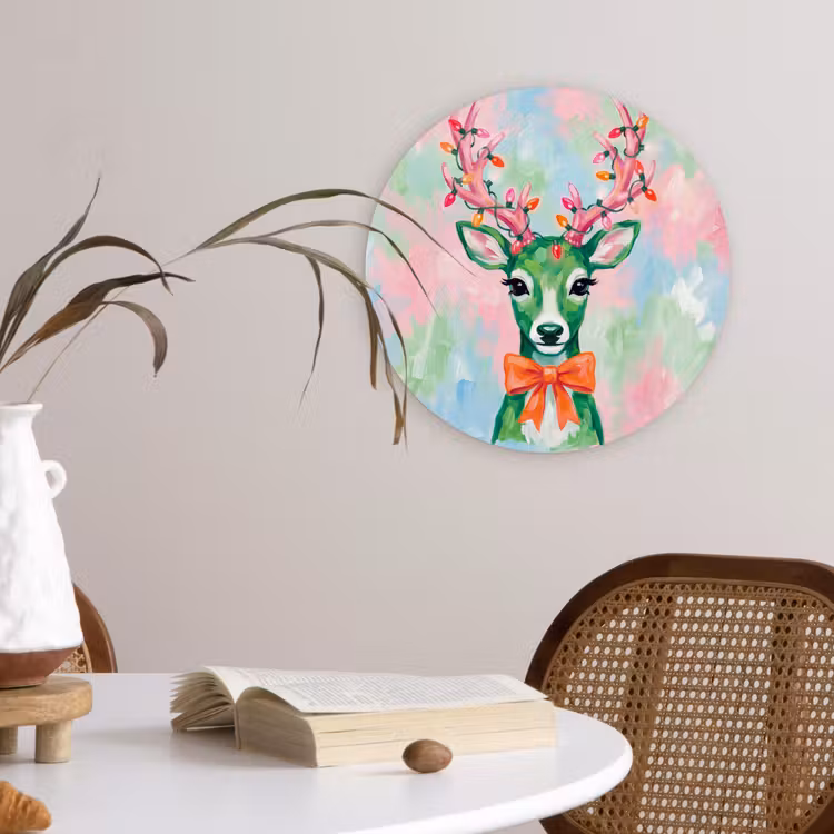 Wandcirkel - Glas - Hert - Kerst - Dieren — 4