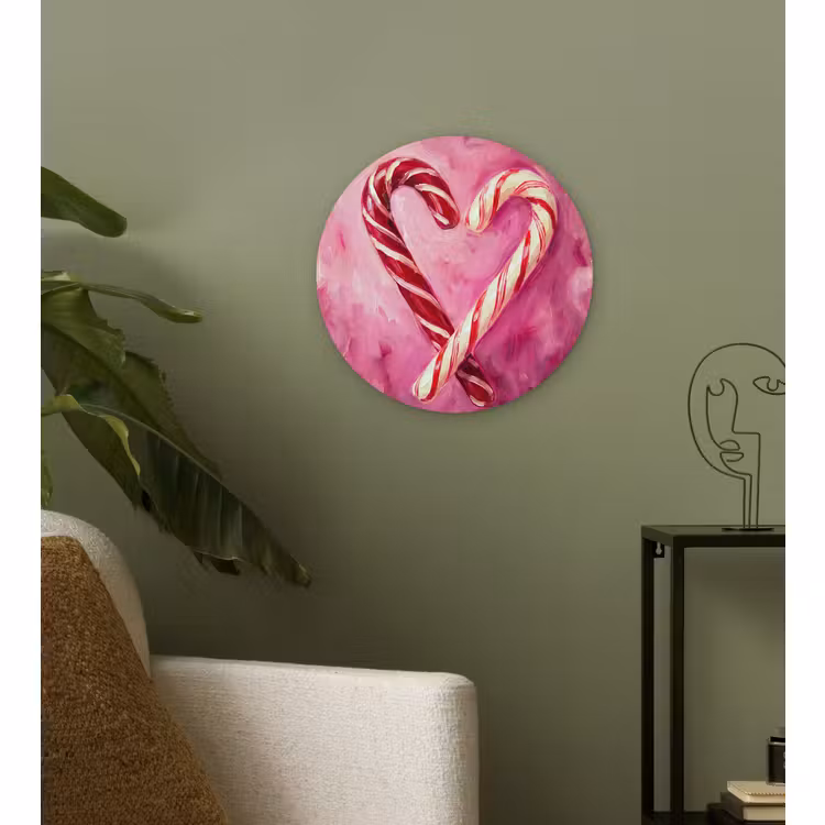 Wandcirkel - Glas - Snoep - Hart - Roze — 3