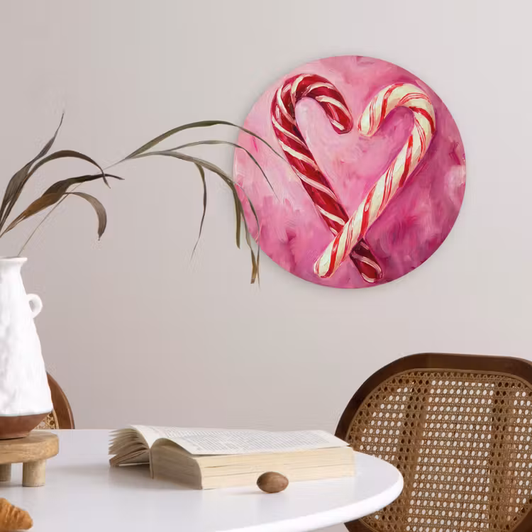 Wandcirkel - Glas - Snoep - Hart - Roze — 4