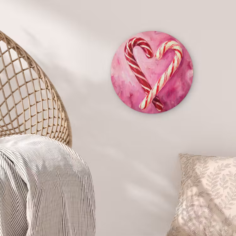 Wandcirkel - Glas - Snoep - Hart - Roze — 5