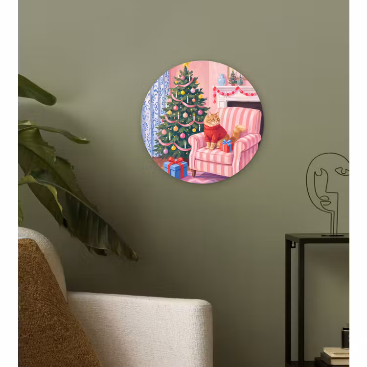 Wandcirkel - Glas - Kat - Kerst - Interieur — 3