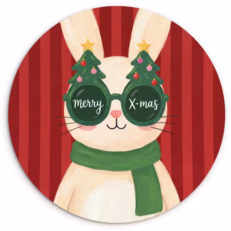 Wandcirkel - Glas - Konijn - Kerst - Dieren — 1