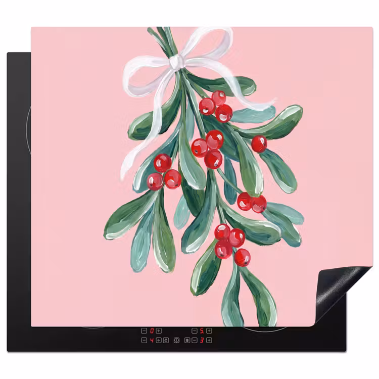 Inductie beschermer - Plant - Kerst - Roze — 1