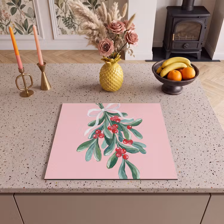 Inductie beschermer - Plant - Kerst - Roze — 2