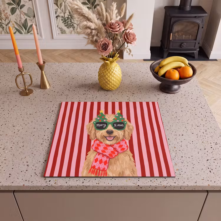 Inductie beschermer - Hond - Kerst - Rood — 2