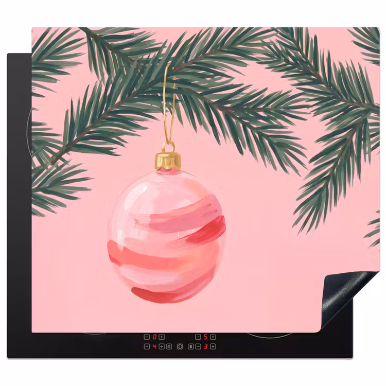 Inductie beschermer - Kerstbal - Roze - Kerst — 1