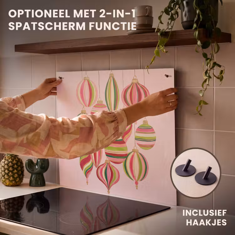 Inductie beschermer - Kerstversiering - Gestreept - Roze — 10